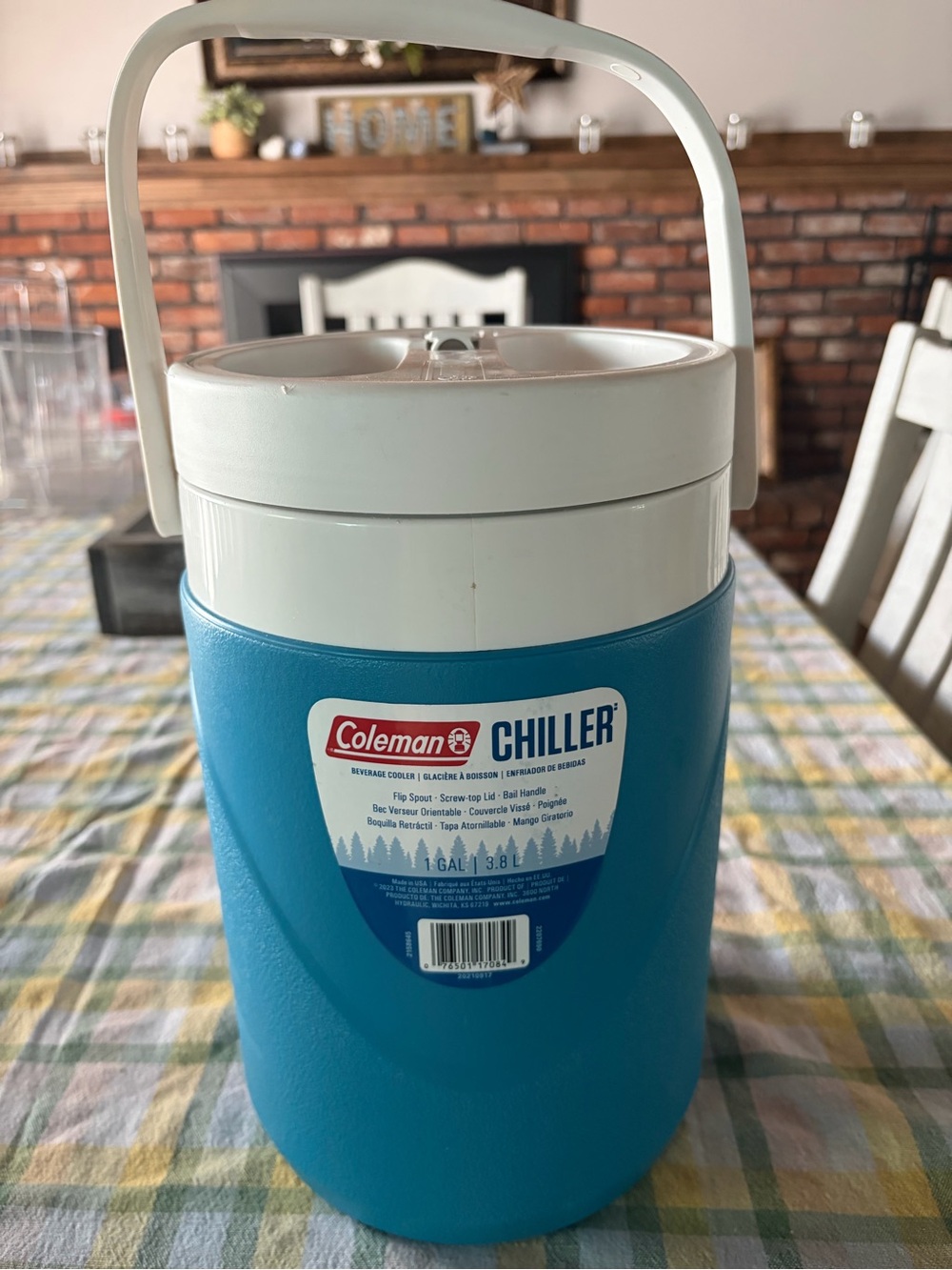 Coleman blue and white Chiller 1 Gallon Beverage Jug